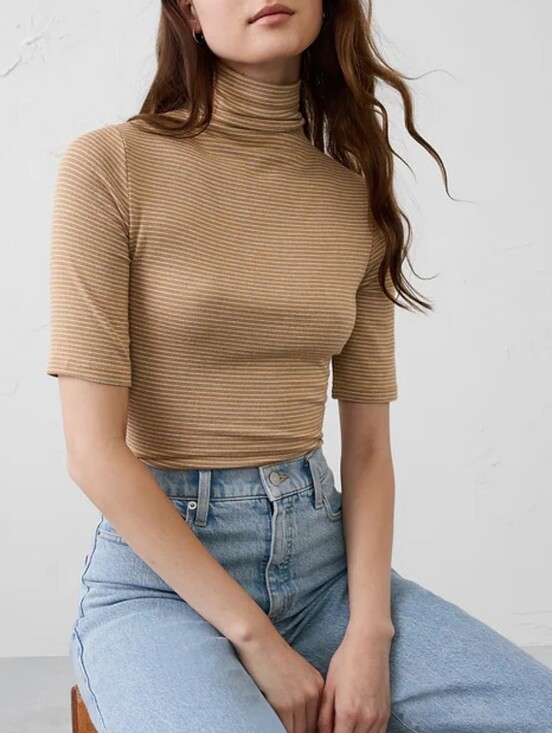 Banana Republic Tops - NWT BANANA REPUBLIC | $50 Soft Luxe Striped Turtleneck Top